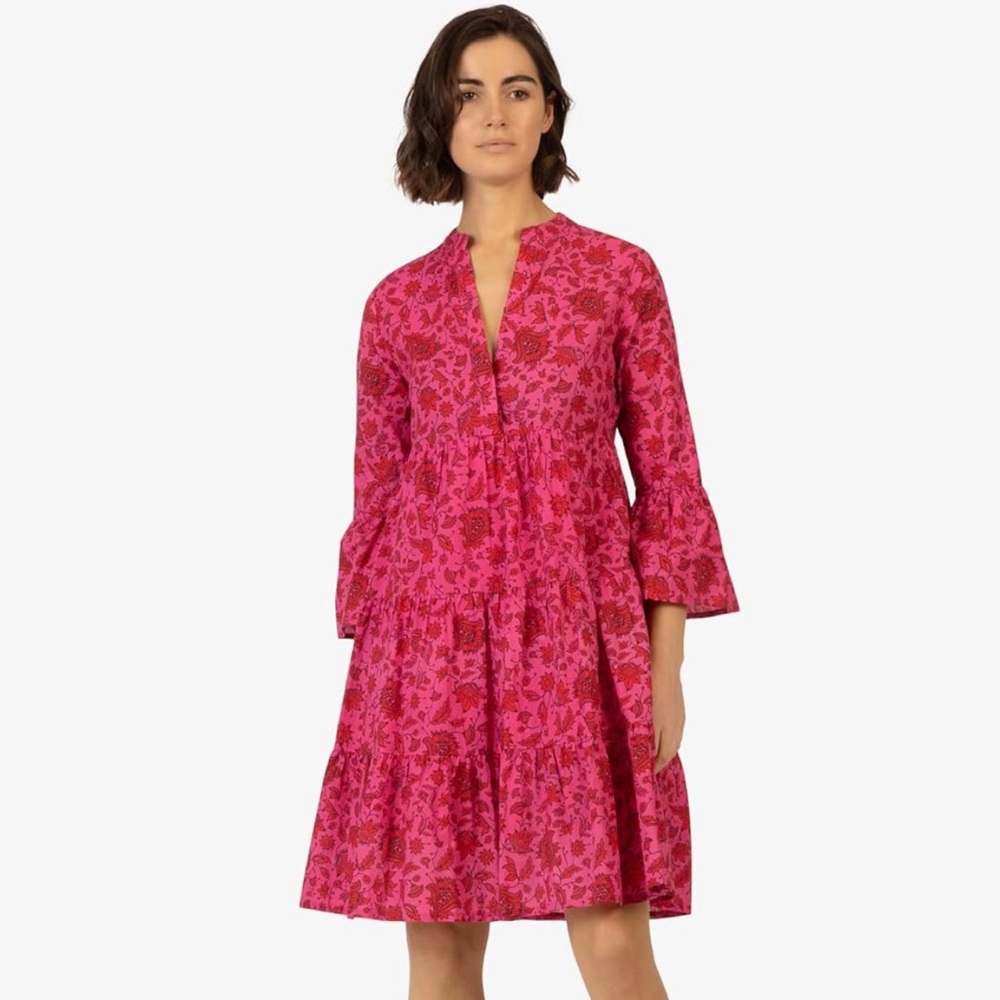 Choklate Paris Saint Tropez Silk‎ Printed Midi Dress Floral